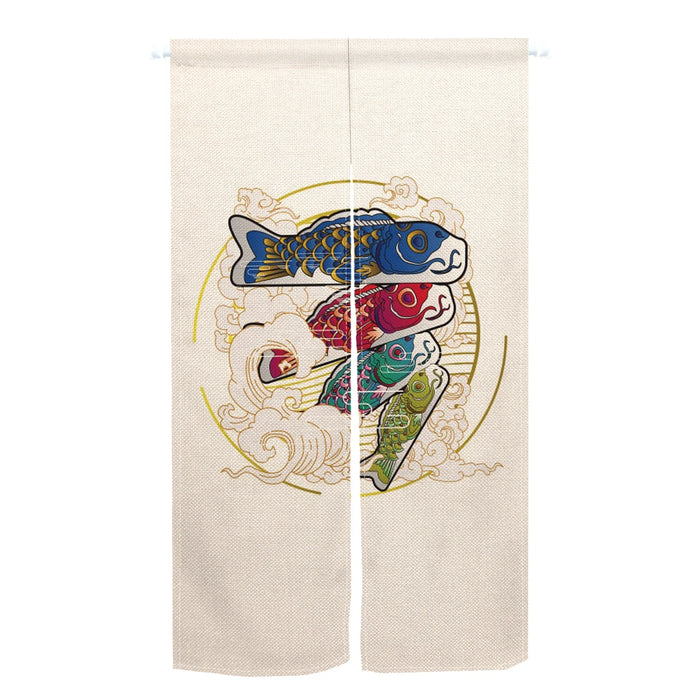 Japanese Linen Patterned Hanging Half-Curtain Doorway Tapestry Noren On Sale