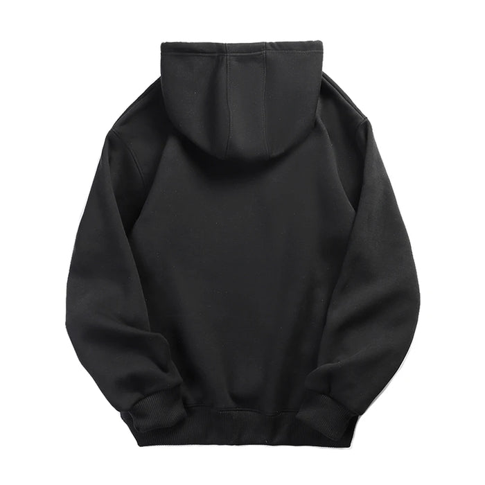 Super Comfy Black Solid Color Pullover Hoodie Unisex Casual Streetwear Sweatshirt On Sale
