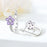 925 Sterling Silver Floral Design Hoop Earrings - Purple Flower On Sale