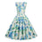 Light Blue Floral Vest V-neck Knee-length Vintage Style Party Dress On Sale