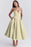 White Yellow Floral Printed A-Line Vintage Style Temperament Dress On Sale