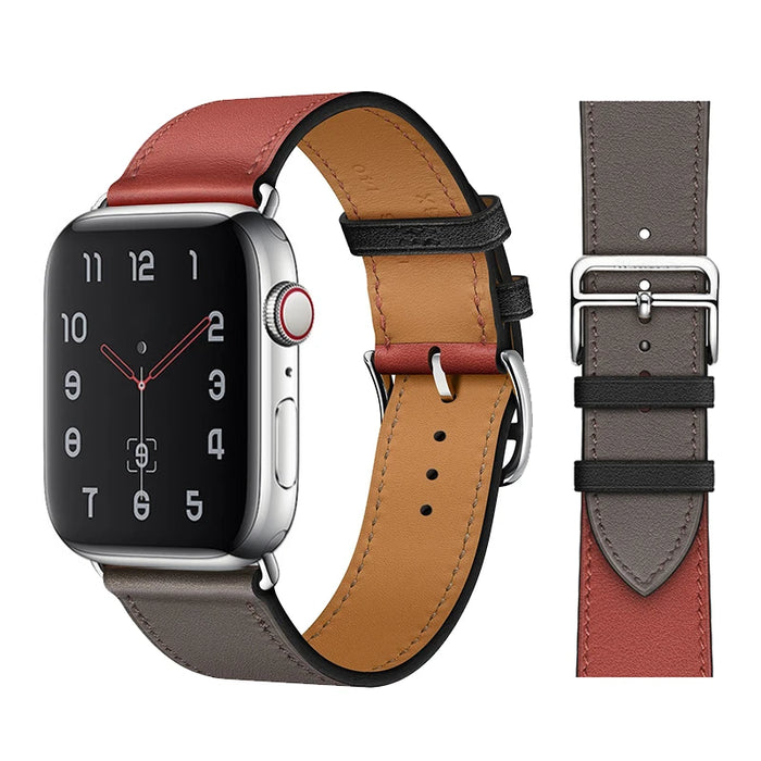 Noir Brique Etain Genuine Leather Loop Apple Watch Band For iWatch Series On Sale