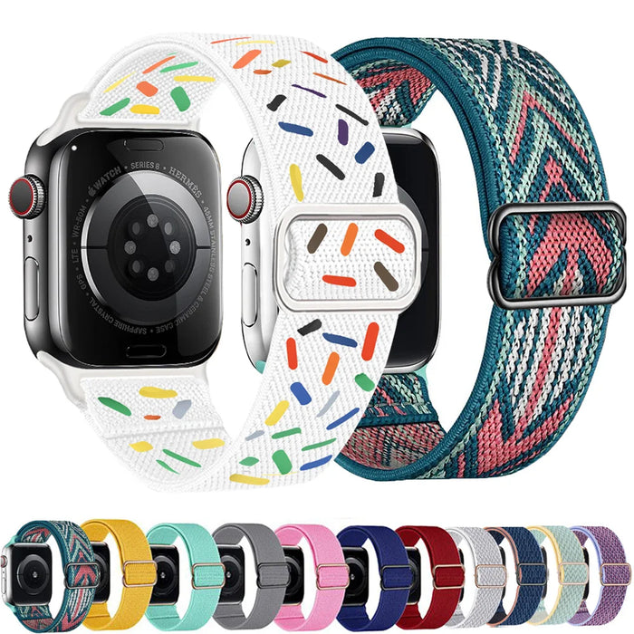 Bohemia Style Scrunchie Watch Strap For Apple Watch Band Series 49mm, 45mm, 44mm, 42mm, 41mm, 40mm, 38mm On Sale