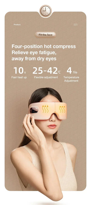 4D Smart Eye Massager with Heat Compression Bluetooth Music On Sale