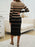 Striped Long Knit Bodycon Dress On Sale