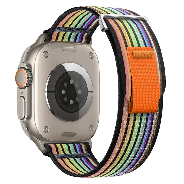 Black Rainbow Trail Loop Watch Straps Collection For Apple Watch Series On Sale