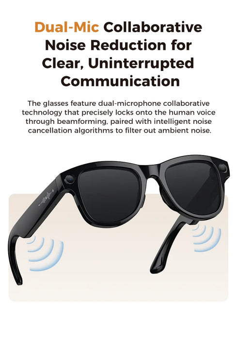 AI Smart Eyewear With Touch Control And Charging Case For Photo, Music, Calls, Hands-free video and Audio Recording On Sale