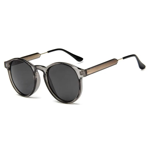 Grey Retro Round UV400 Oculus Sunglasses On Sale