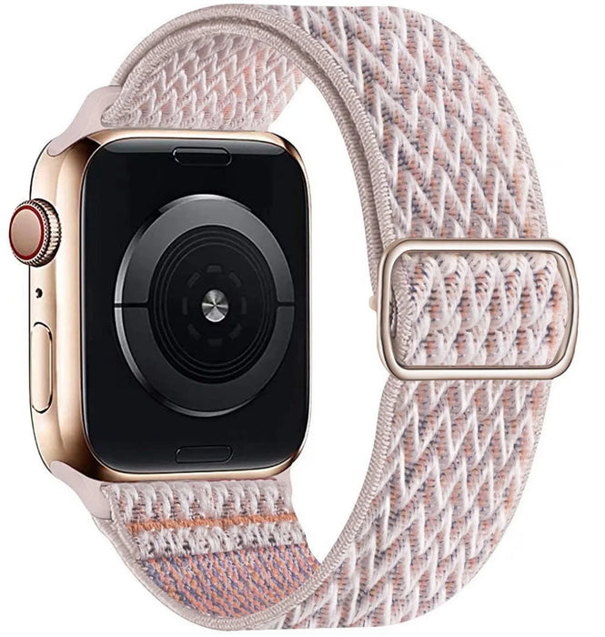 Pink Sand Bohemia Style Scrunchie Watch Strap For Apple Watch Band Series 49mm, 45mm, 44mm, 42mm, 41mm, 40mm, 38mm On Sale