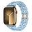 Light Blue Bike Chain Link Silicone Watch Band for Apple Watch Compatible Models 38mm - 49mm On Sale