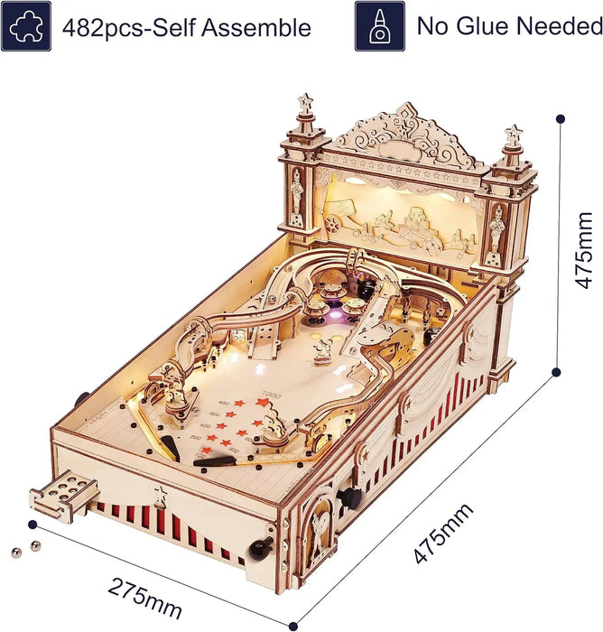 Pinball Machine Mechanical Wooden Puzzle