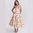 Pink Rose Floral Printed A-Line Vintage Style Temperament Dress On Sale