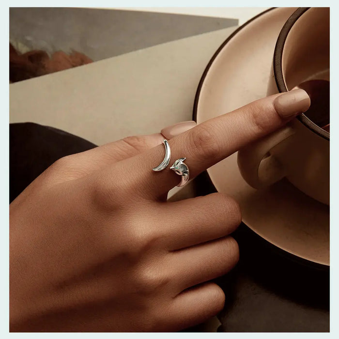 925 Sterling Silver Fox Open Rings On Sale