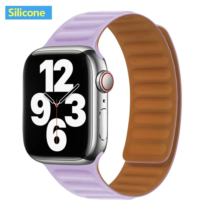 Lavender Silicone Link Magnetic Loop Apple Watch Band On Sale