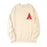 Beige Unisex Embroidered Letter A Sweatshirt Casual Round Neck Cotton Blend Pullover Top On Sale