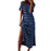 Black and Blue Stripes Casual Loose Fitted Long Split Maxi Beach Lounge Dress On Sale