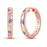 Rose Gold 925 Sterling Silver Star Moon Round Huggie Hoop Earrings With Zircon Accents On Sale