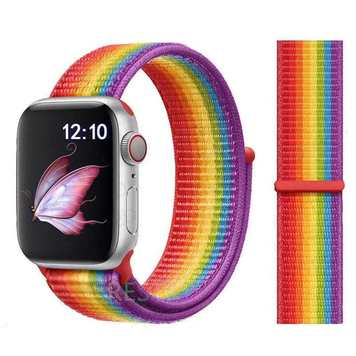 NIKE Pride Edition Styles Nylon Watch Straps For Apple Watch 40mm, 41mm, 42mm, 44 mm, 45mm, 46mm, 49mm On Sale