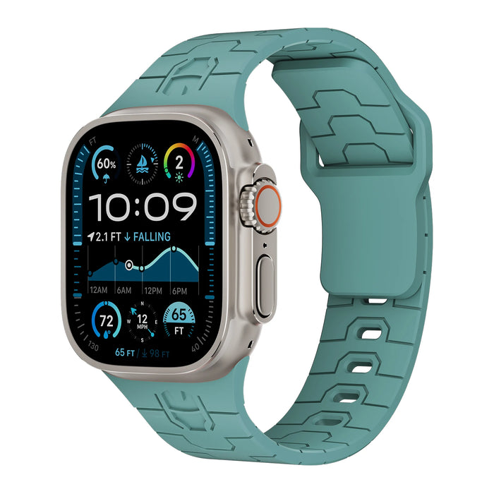 Superhero Inspired Pine Green Silicone Sport Straps For Apple Watch Series 49mm, 46mm, 45mm, 44mm, 42mm, 41mm, 40mm, 38mm On Sale