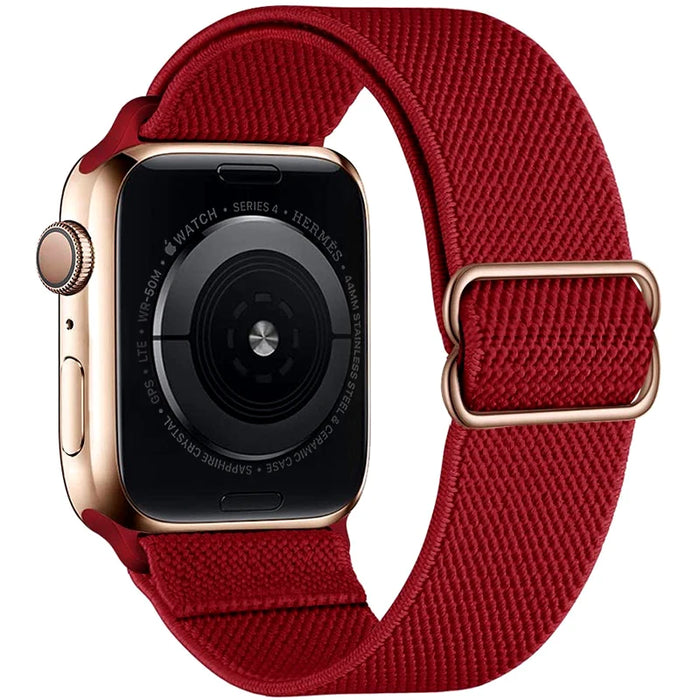 Red Scrunchie Watch Strap For Apple Watch Band Series 49mm, 45mm, 44mm, 42mm, 41mm, 40mm, 38mm On Sale