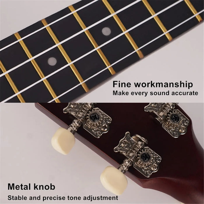 21 Inch Soprano Ukulele with Gig Bag, Tuner And Capo Beginner Acoustic Ukulele Set On Sale