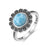 925 Silver Natural Larimar Stone Vintage Style Rings On Sale