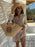 Khaki Crochet Knitted Tunic Cover Up Bikini Beach Dress On Sale