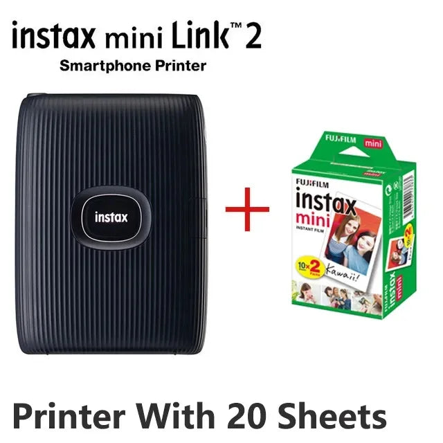 Space Blue Fujifilm Instax Mini Link 2 Printer With 20 Mini Film Sheets On Sale