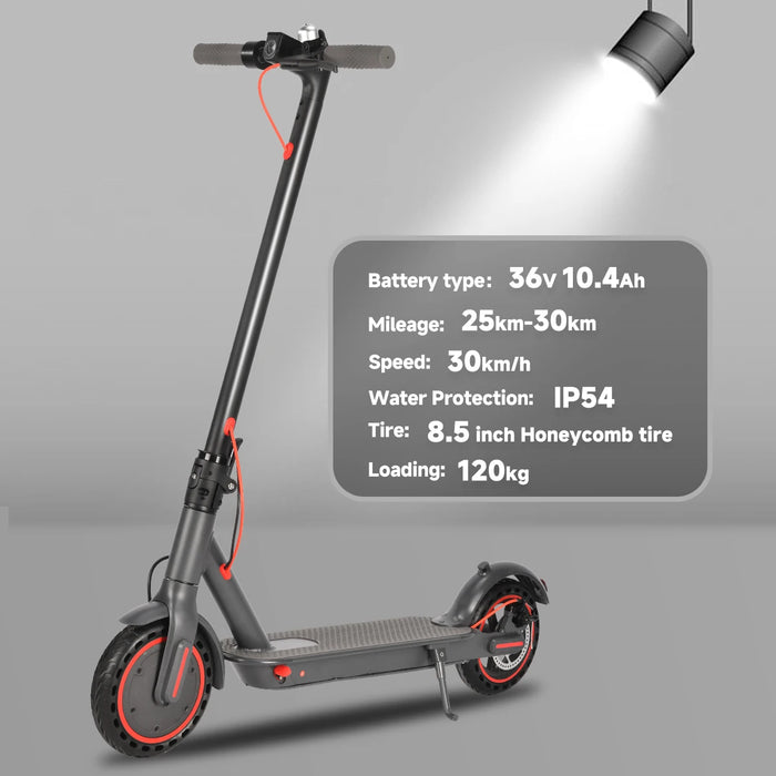 Lightweight Foldable Grey Electric Scooter with APP For Adults 36V 10.4Ah 350W Motor On Sale