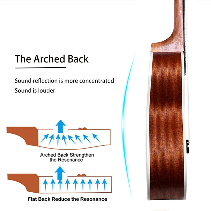 21/ 23/ 26 Inches Lightweight Sapele Ukulele Starter Kit With Carbon Strings And Rosewood Body, And Bag, Winder And Capo On Sale