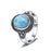 925 Silver Natural Larimar Stone Vintage Style Rings On Sale
