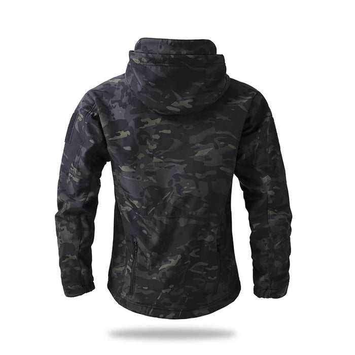 Men’s Waterproof Softshell Jacket with Fleece Lining – Hooded Outdoor Camouflage Coat On Sale