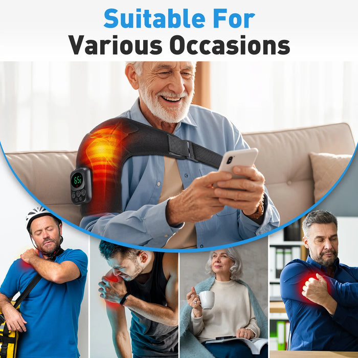 Shoulder Heating Pad Massager With Wireless Mobile Phone Control On Sale