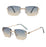 Green Yellow Classic Rectangular Rimless Sunglasses On Sale