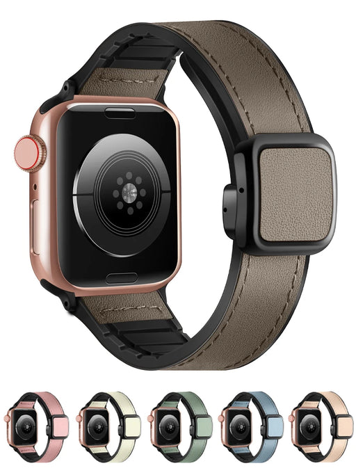 Modern Magnetic Buckle Genuine Cow Leather Apple Watch Band For Apple Watch Series On Sale