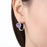925 Sterling Silver Flower Design Hoop Earrings - Purple Enamel Butterfly Orchid On Sale