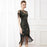 1920s Vintage Gatsby Style Green Semi-Sheer Lace Sleeve Sequin Fringed Flapper Cocktail Party Dresses On Sale