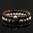 1 Set Natural Tiger Eye And White Howlite Stone Couple Bracelets On Sale