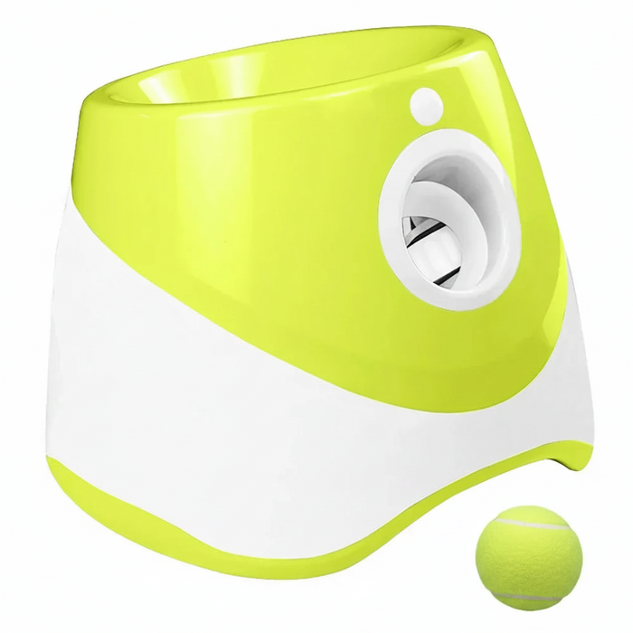 Green Dog Ball Thrower Toy Automatic Tennis Ball Launcher With 1 Ball On Sale