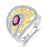 925 Sterling Silver 0.86Ct Natural Rhodolite Handmade Sunflower Ring On Sale