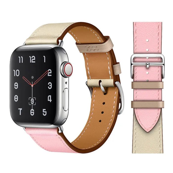Rose Sakura Craie Genuine Leather Loop Apple Watch Band For iWatch Series On Sale