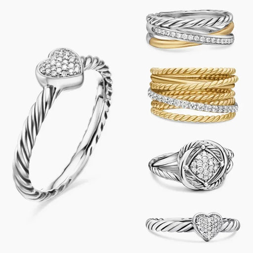 925 Sterling Silver David Yurman Style Fashion Rings Jewelry Collection On Sale