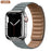 Gray Leather Link Magnetic Loop Apple Watch Band On Sale