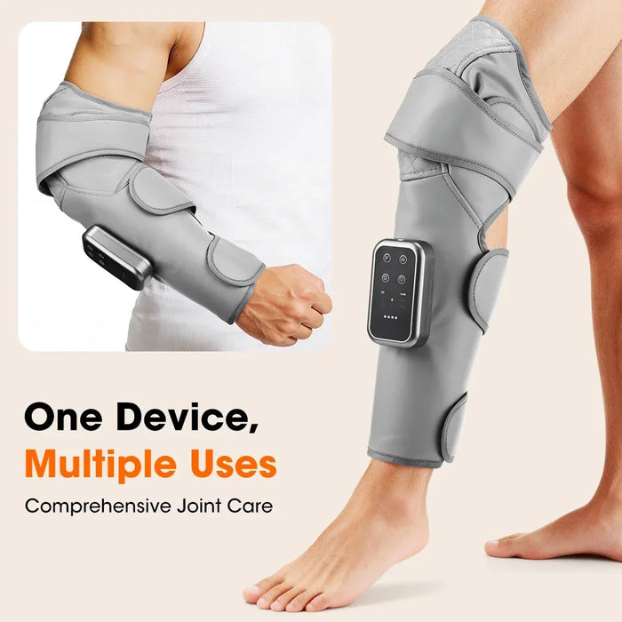 360° Cordless Air Compression Leg & Knee Massager with Heat, Rechargeable 3-Mode Calf Massage Wrap On Sale