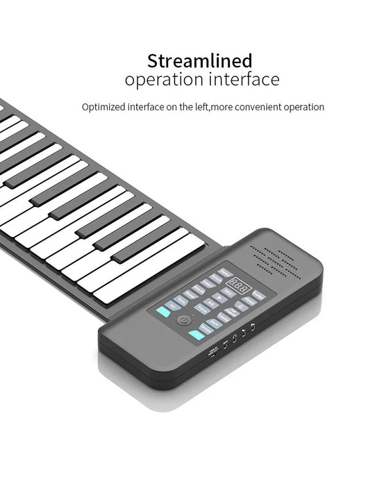 88-Key Foldable Roll-Up Digital Piano Keyboard with Rechargeable Battery, Bluetooth MIDI, 128 Tones & Rhythms On Sale