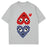 Gray Unisex Heart Graphic 100% Cotton T-Shirt Casual Short Sleeve Crew Neck Tee For Everyday Wear On Sale