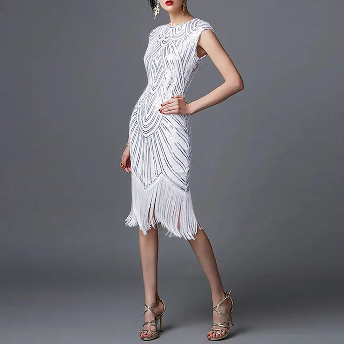 White O-Neck The Great Gatsby Style Flapper Dress On Sale