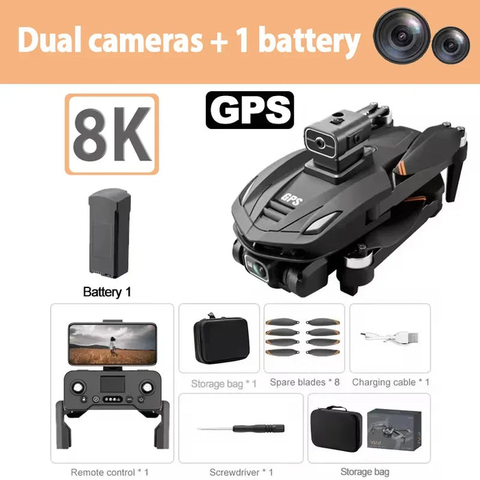 V168 Pro 5G Wifi 8K HD Dual Camera GPS Obstacle Avoidance Brushless Motor Drone On Sale