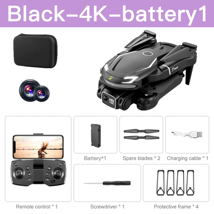 Black V88 Professional 5G Optical Flow 4K GPS Dual HD Camera Obstacle Avoidance Drone With 1 Battery On Sale