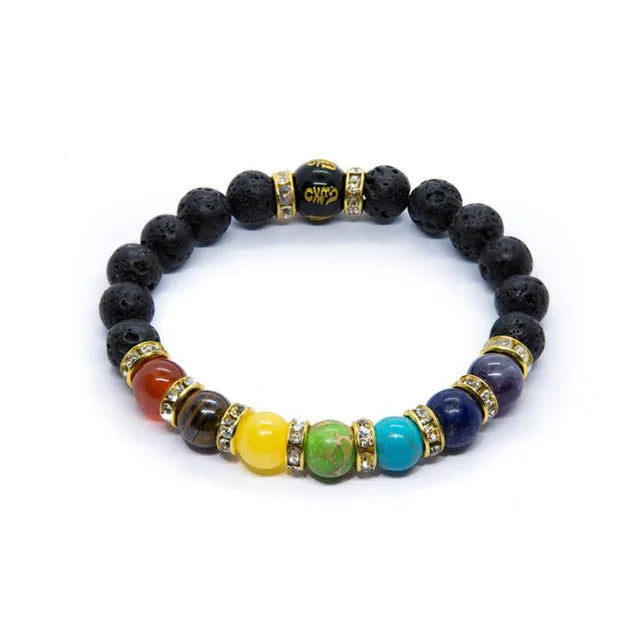 7 Chakras Symbols Reiki Power Of Energy Natural Crystal Stone Yoga Charm Couple Bracelet On Sale